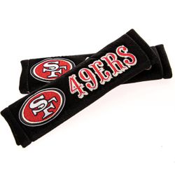 San Francisco 49ers 2 Pack Premium Seatbelt Pads Embroidered Design