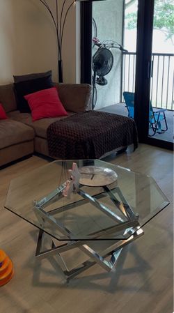 Glass coffee table