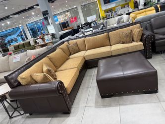 Long “L” Shape Sectional With Ottoman 🔥🔥🔥