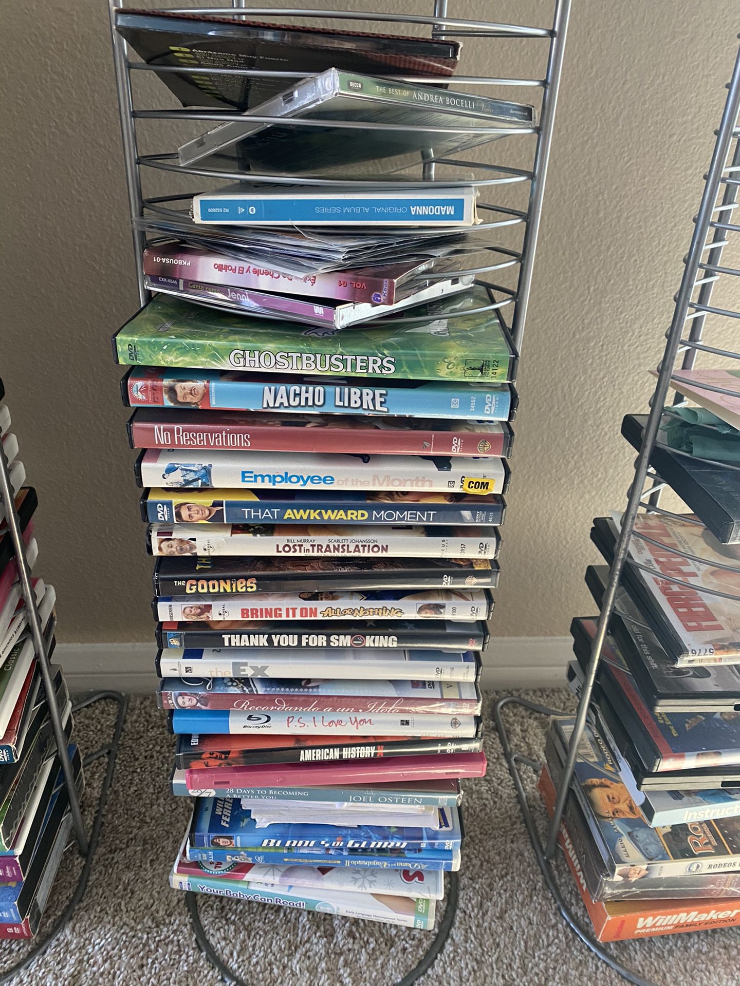 DVD rack stand with movies