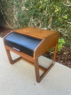 Mid Century Modern Tambour Side Table