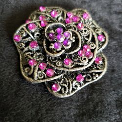 Gorgeous Bejeweled Flower Brooch/Pin
