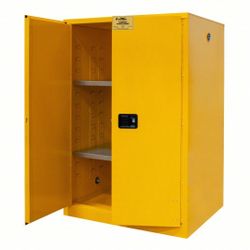 CONDOR Hazardous Material Storage Cabinet: Std, 120 gal, 59 in x 34 in x 65 in, Yellow, Manual Close