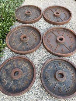 Vintage 1960 MARCY LOS ANGELES Weights 4x45 and 2x35 lbs TAKE ALL FOR $850