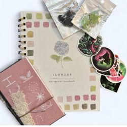 Flowers Watercolor Workbook Activity Set