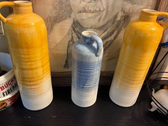 Set of 3 Ceramic Jug Vases
