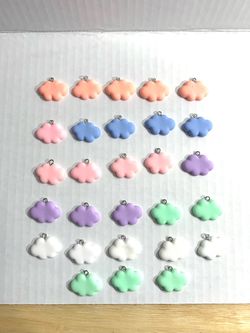 28 CLOUD CHARMS FOR JEWELRY MAKING / BRAND NEW