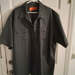 Red Kap Short Sleeve Button Down Shirt - Gray-4xl
