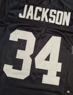 Black Bo Jackson Oakland Raiders # 34 Mitchell and Ness Jersey