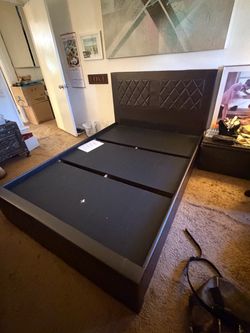 WayFair Upholstered platform Queen -size bed frame