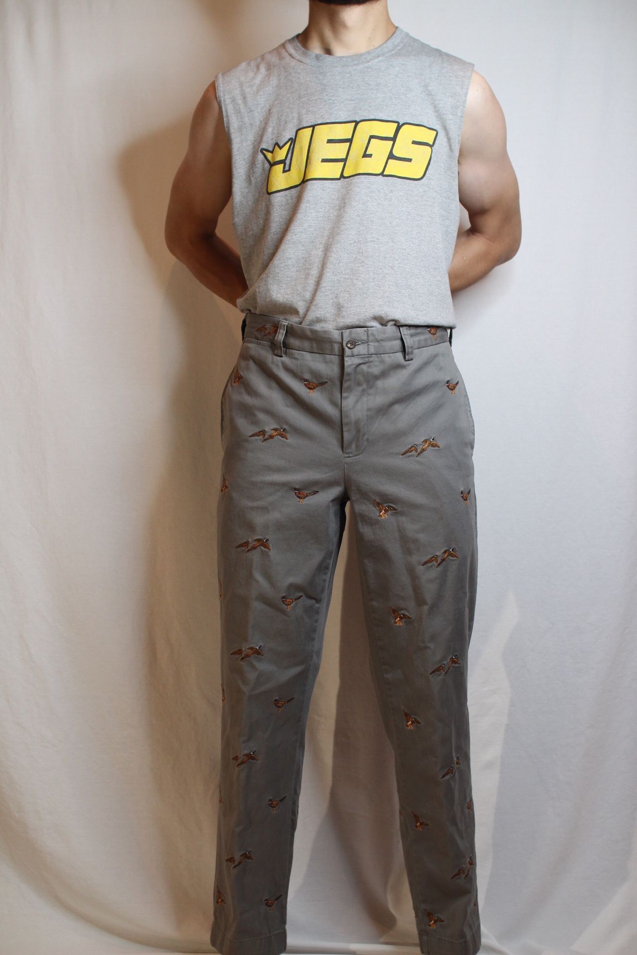MENS Ralph Lauren grey pants with mallards