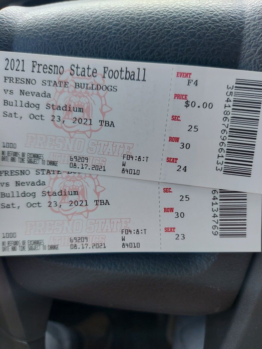 2 Tickets For Fresno State Vs Nevada