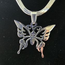 Stainless Steel Butterfly Necklace 
