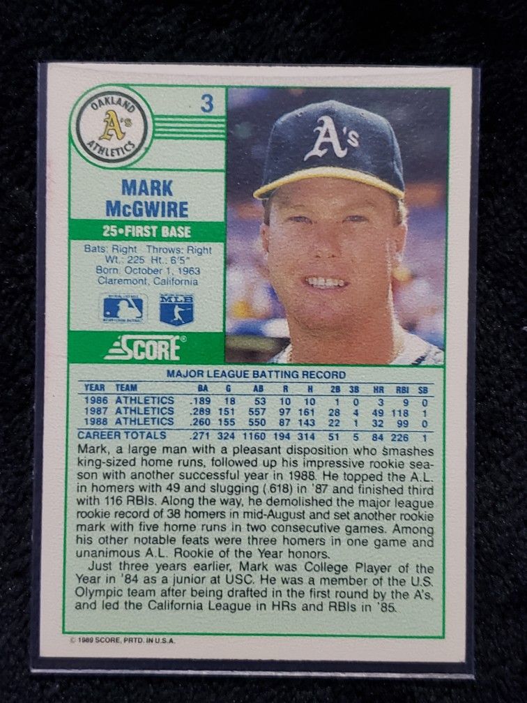 Mark mcguire 1988 score