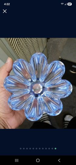 Blue Glass Flower Bowl