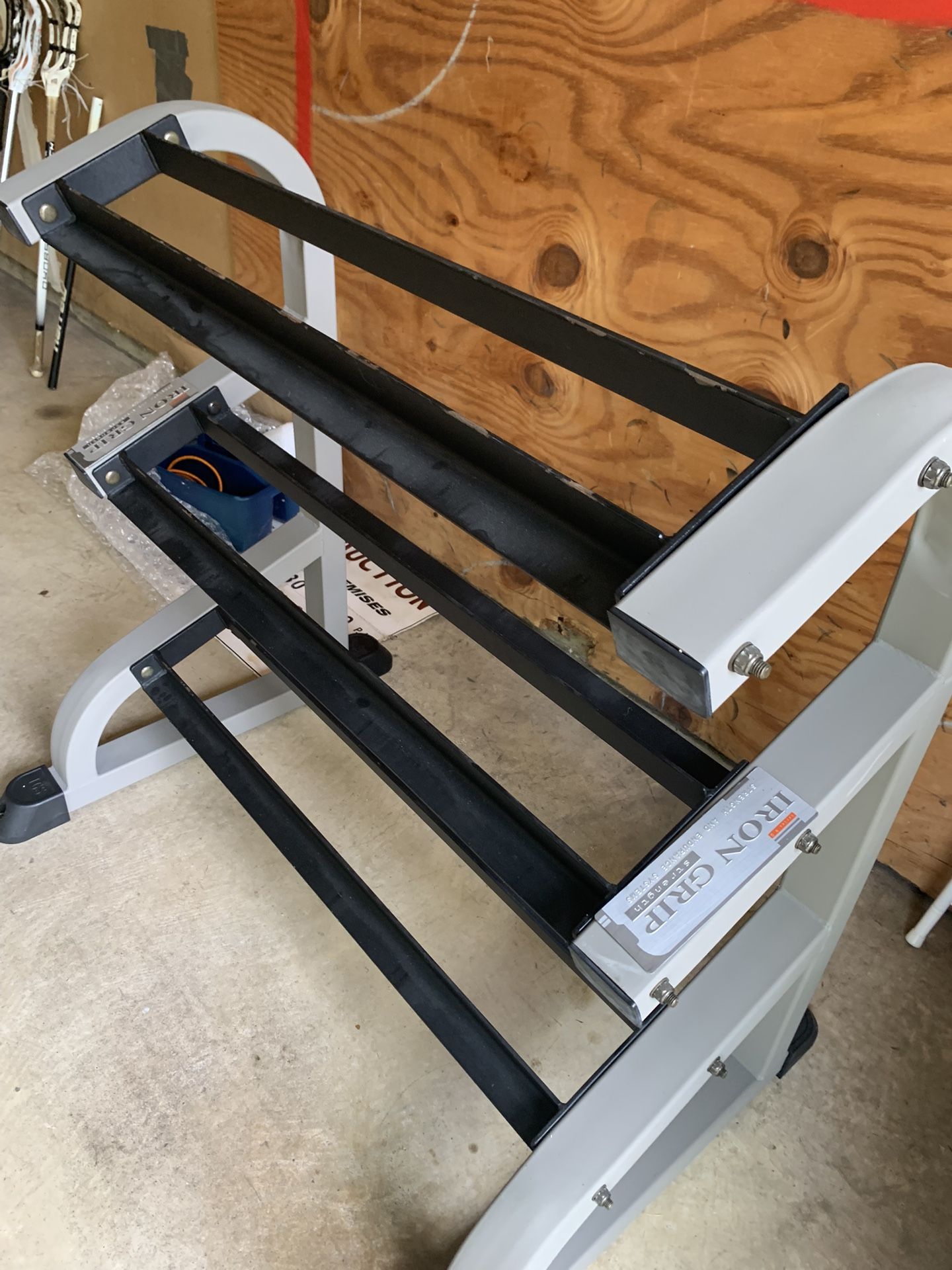 Like New Iron Grip Dumbbells Rack