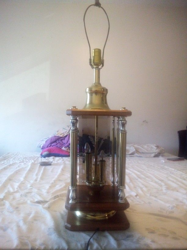 Vintage Flower Stained Glass Don Ward Lamp