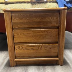 Solid Three Drawer Dresser End Table 