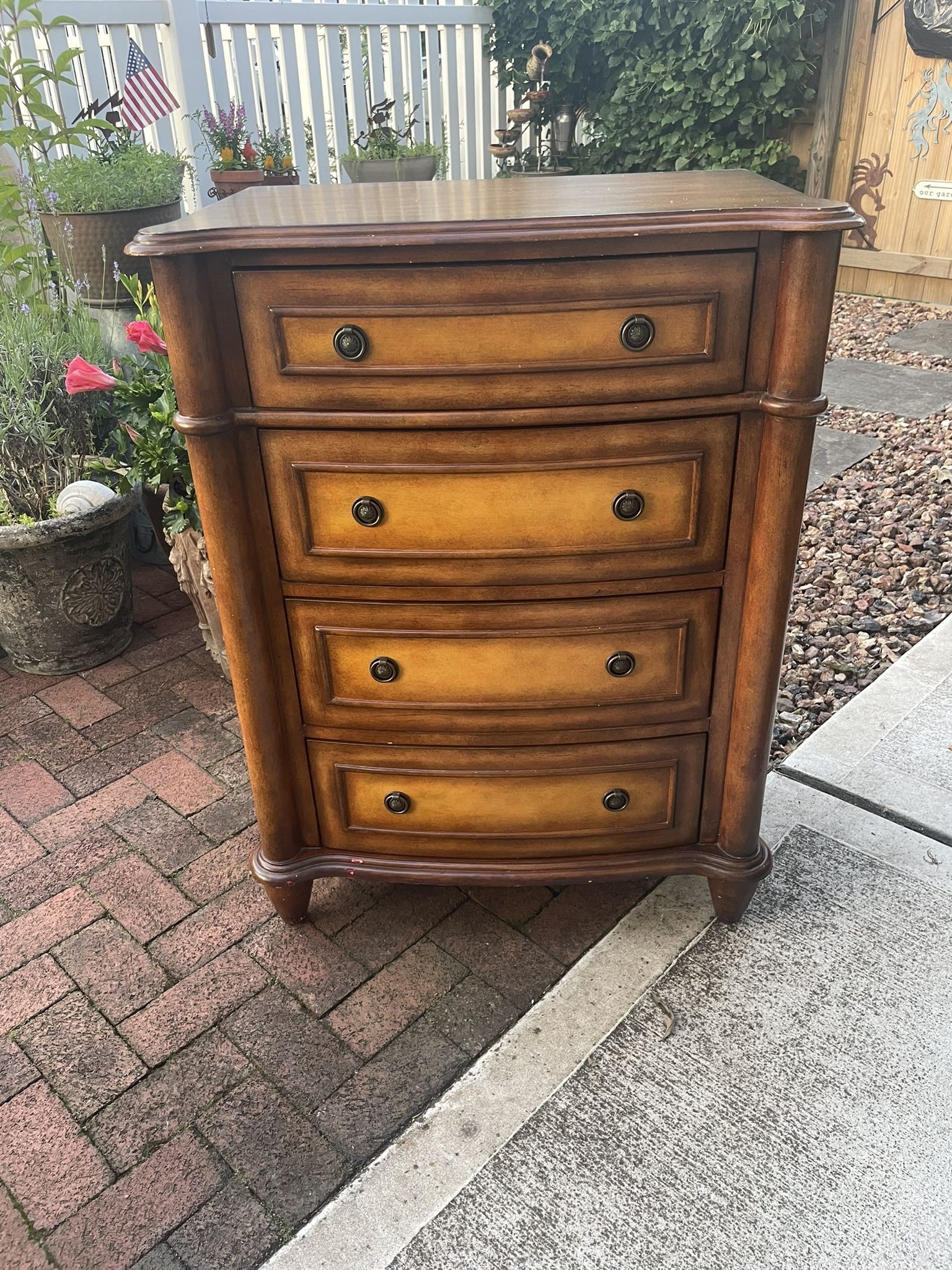 Dresser Side Table End Table Bedside Table Nightstand 4 drawer Gold Chest