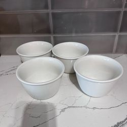 Crate and Barrel White Porcelain Bowls- set of 4