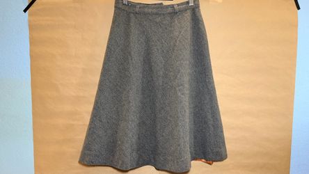Vintage Evan-Picone Gray Wool A-Line Midi Skirt – Lined 100% pure Wool