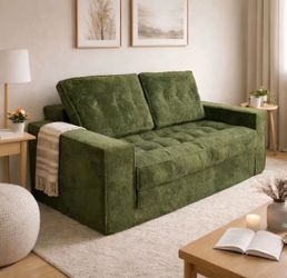 Mossy Cloud Convertible Sofa Bed, Green, Black, and Gray available