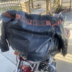 Leather jacket top harley davidson sale