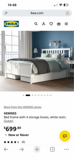 IKEA HEMNES Queen Bed Frame + Mattress