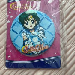 Sailor Moon Mercury Button Pin 