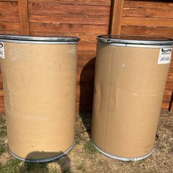 3 antique 55 gallon cardboard drums