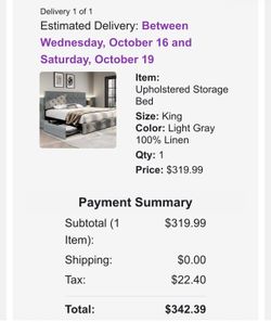 King bed with 4 drawers