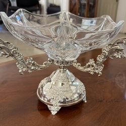 Victorian Silver and Glass Centerpiece