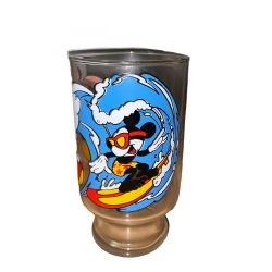 Vintage 1980s Surfing Mickey and Minnie Mouse Large Glass