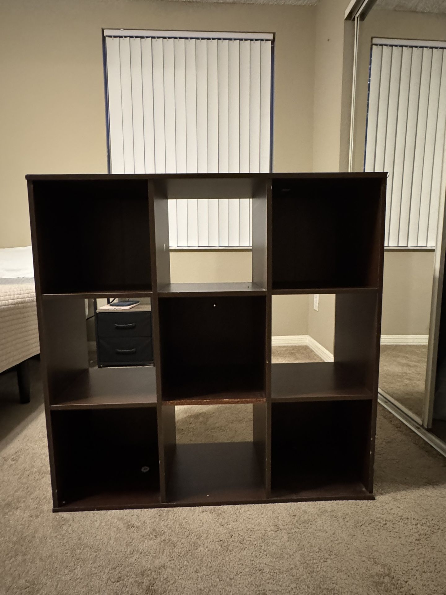 Dark Wood 3ft Cube Shelf Organizer-9 Compartments