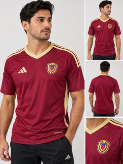 Adidas Venezuela 2024 Home Soccer Jersey Vinotinto AEROREADY Slim Fit LARGE XL AND 2XL