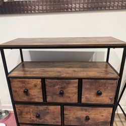 🪵 Rustic Industrial 7-Drawer Storage Cabinet / Console Table