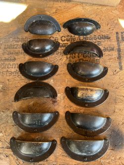 Drawer Handles 12 Pcs - Orb Cup pulls Vintage