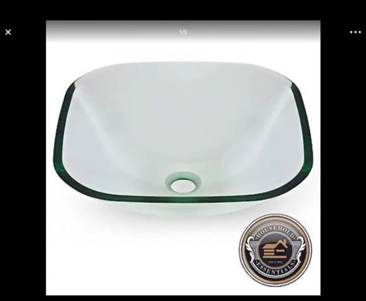 SQUARE CLEAR GLASS VESSEL SINK..... CHECK OUT MY PAGE FOR MORE ITEMS
