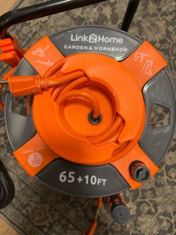 Link2Home 75ft Retractable Extension Cord Reel – Heavy Duty 14AWG new