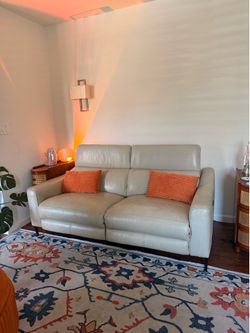 Leather reclining sofa