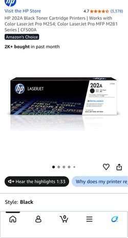HP 202A Black Original LaserJet Toner Cartridge