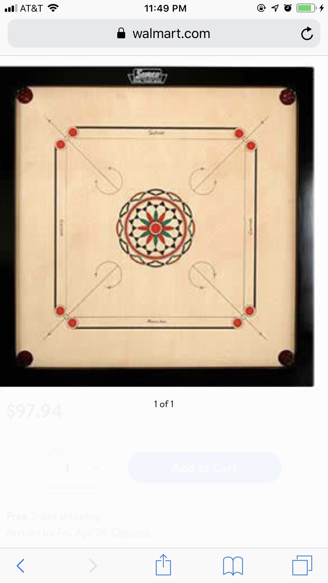 Surco Classic Carrom Board with Coins and Striker, 8mm Full Size