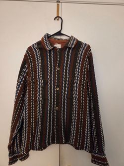Striped Button-Up Overshirt