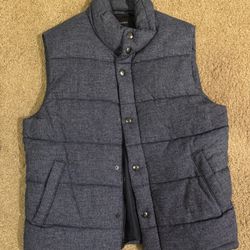 Men's Banana Republic Heather Blue Puffer Vest Size Medium