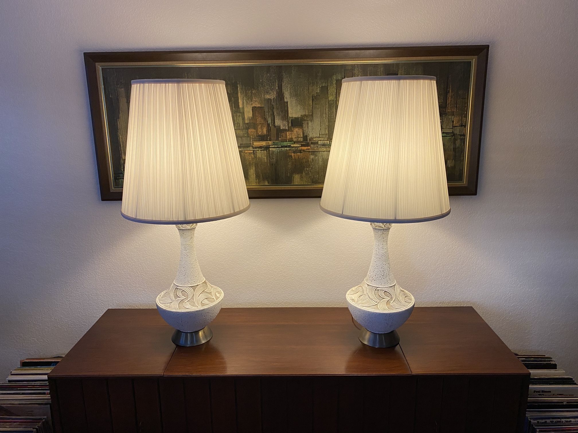 Pair of Large Mid Century "Genie" Table Top Lamps