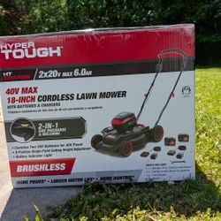Hyper Tough 40V 18" Battery Powered Brushless Mower 