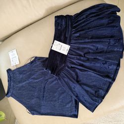 Sparkly Velvet royal Blue Zara Girls Set 