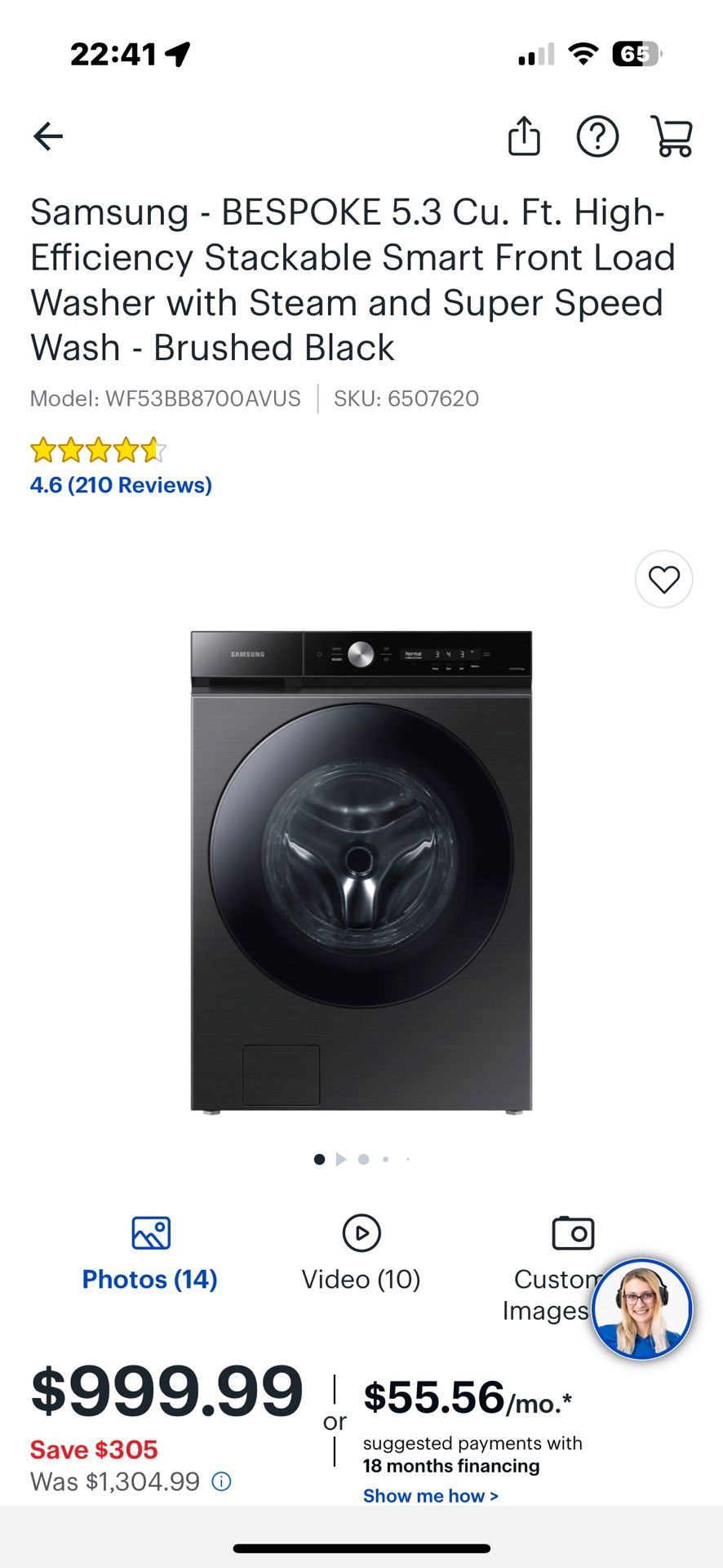 Like New Samsung Bespoke Washer And Dryer Set