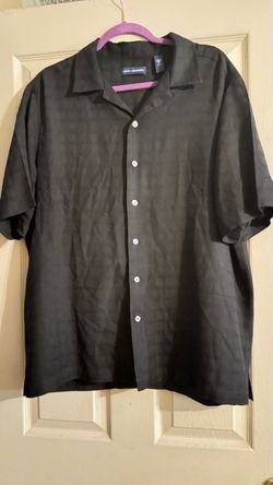 John Ashford Black Button-Up Short Sleeve Shirt