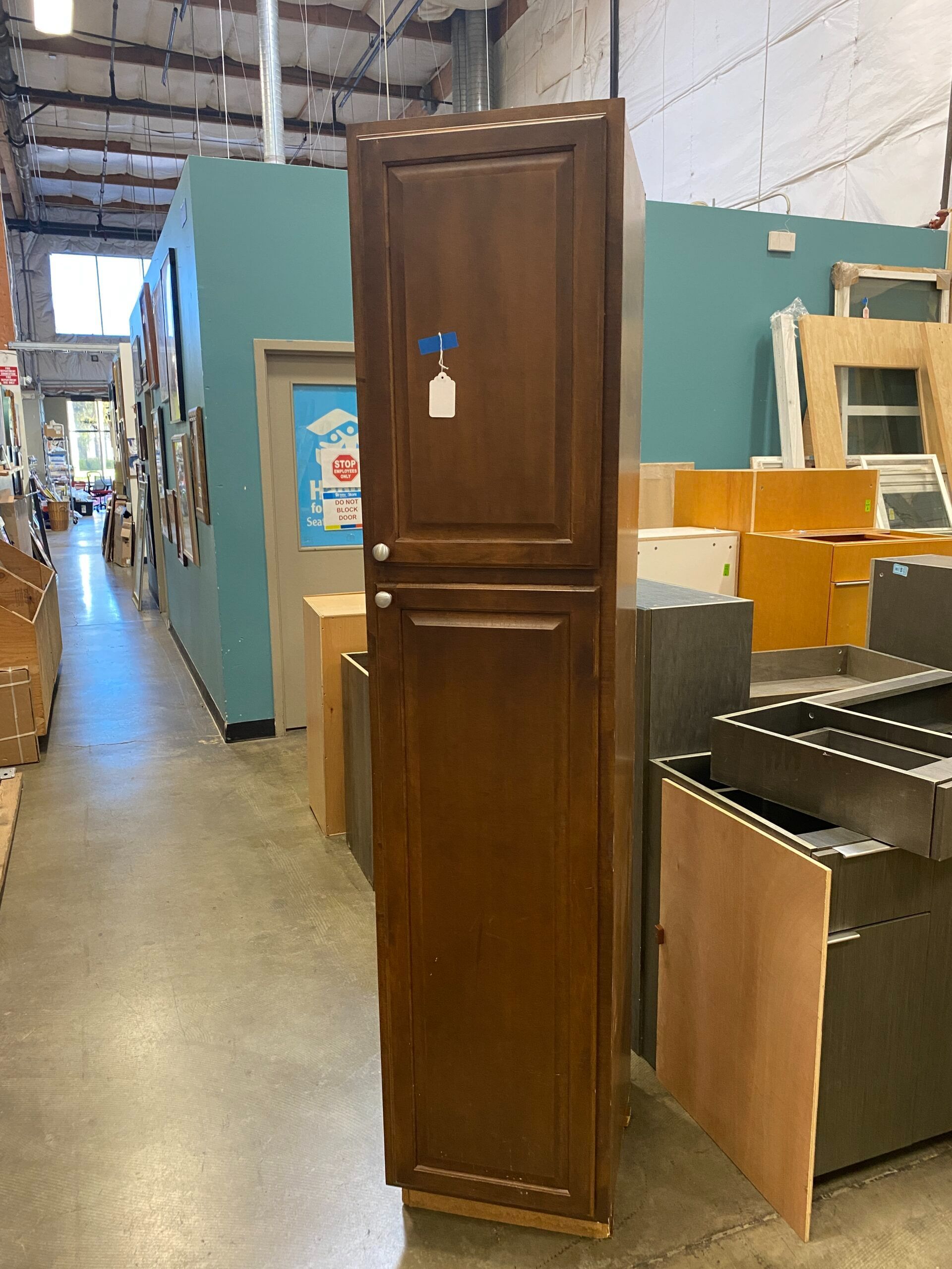 Walnut Finished Pantry Cabinet